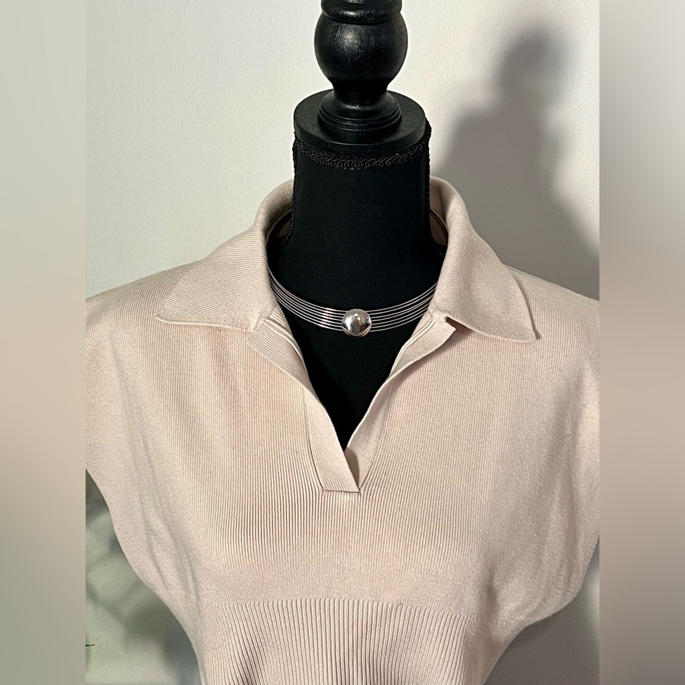 ZARA Knit  Polo Collar Cropped Top (FREE Choker Necklace) - Picture 10 of 13